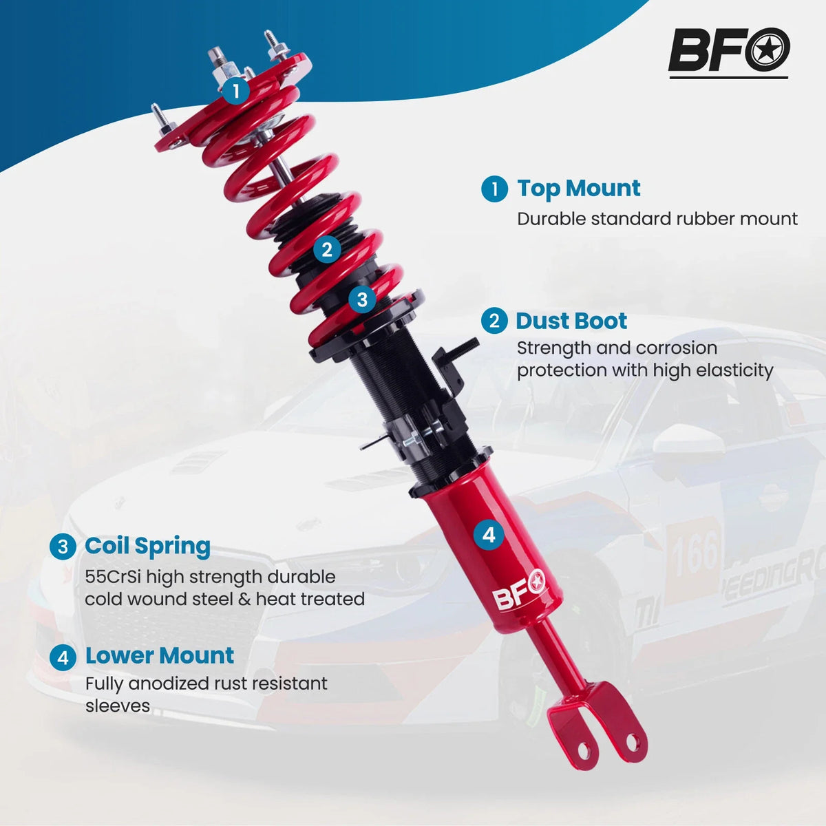 Coilover Suspension Shocks Absorbers Kit for Nissan 350Z (2003–2008)