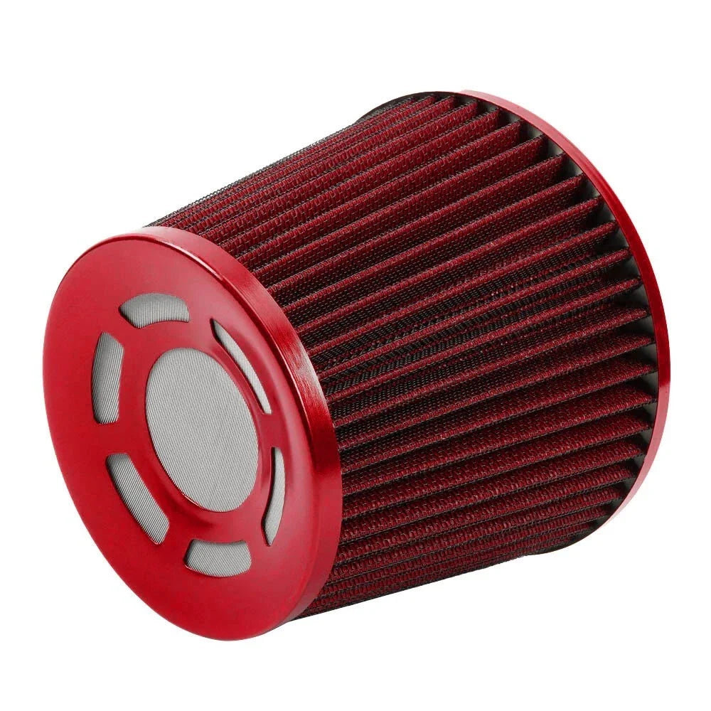 3" 76mm Red High Flow Inlet Cold Air Intake Filter for Universal Fit
