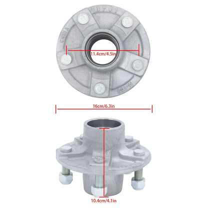 5-Lug Galvanized Trailer Wheel Hub for 2000 lb Trailers (Year Unknown)