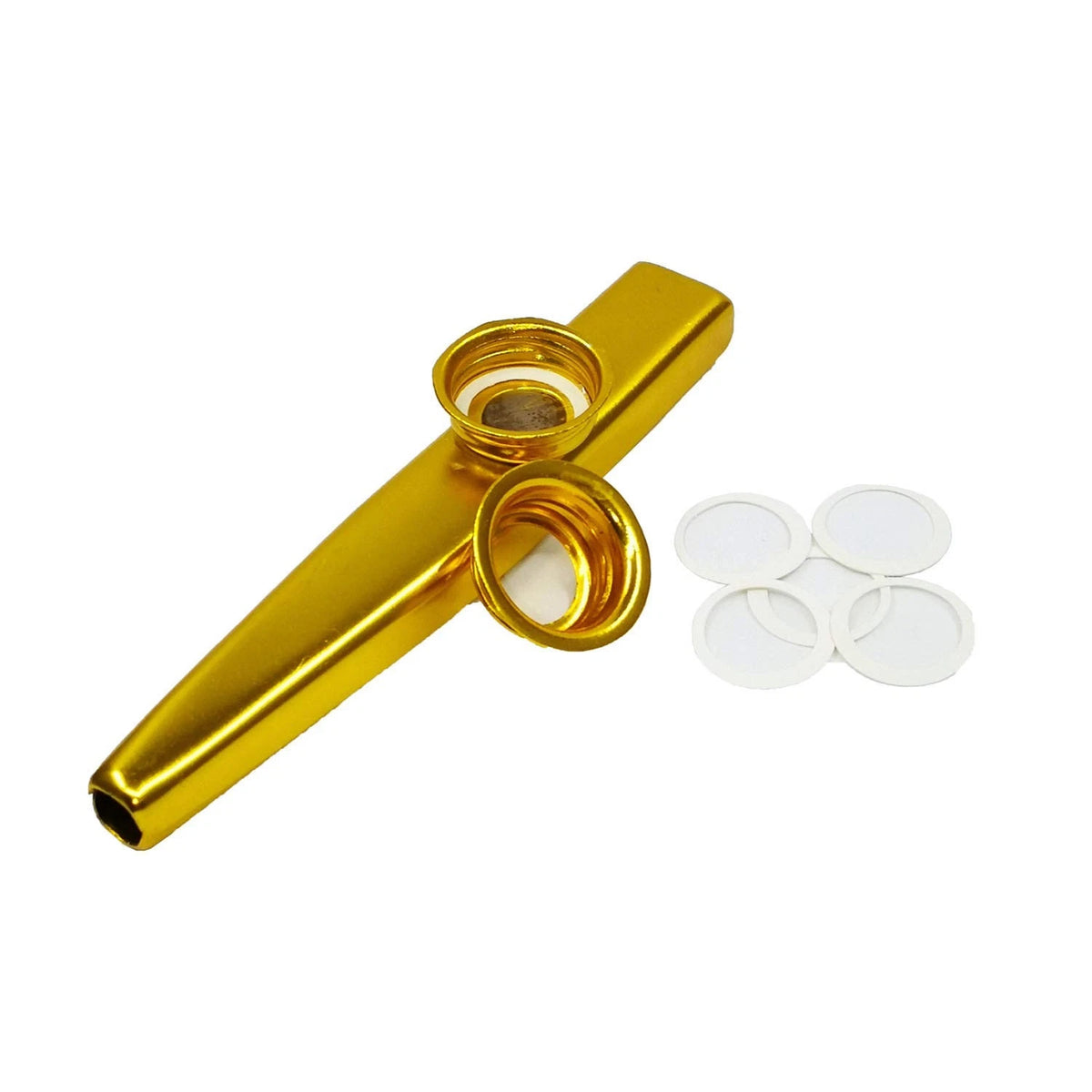 2X Wooden Train Whistle and Gold Kazoo for Music Instrument