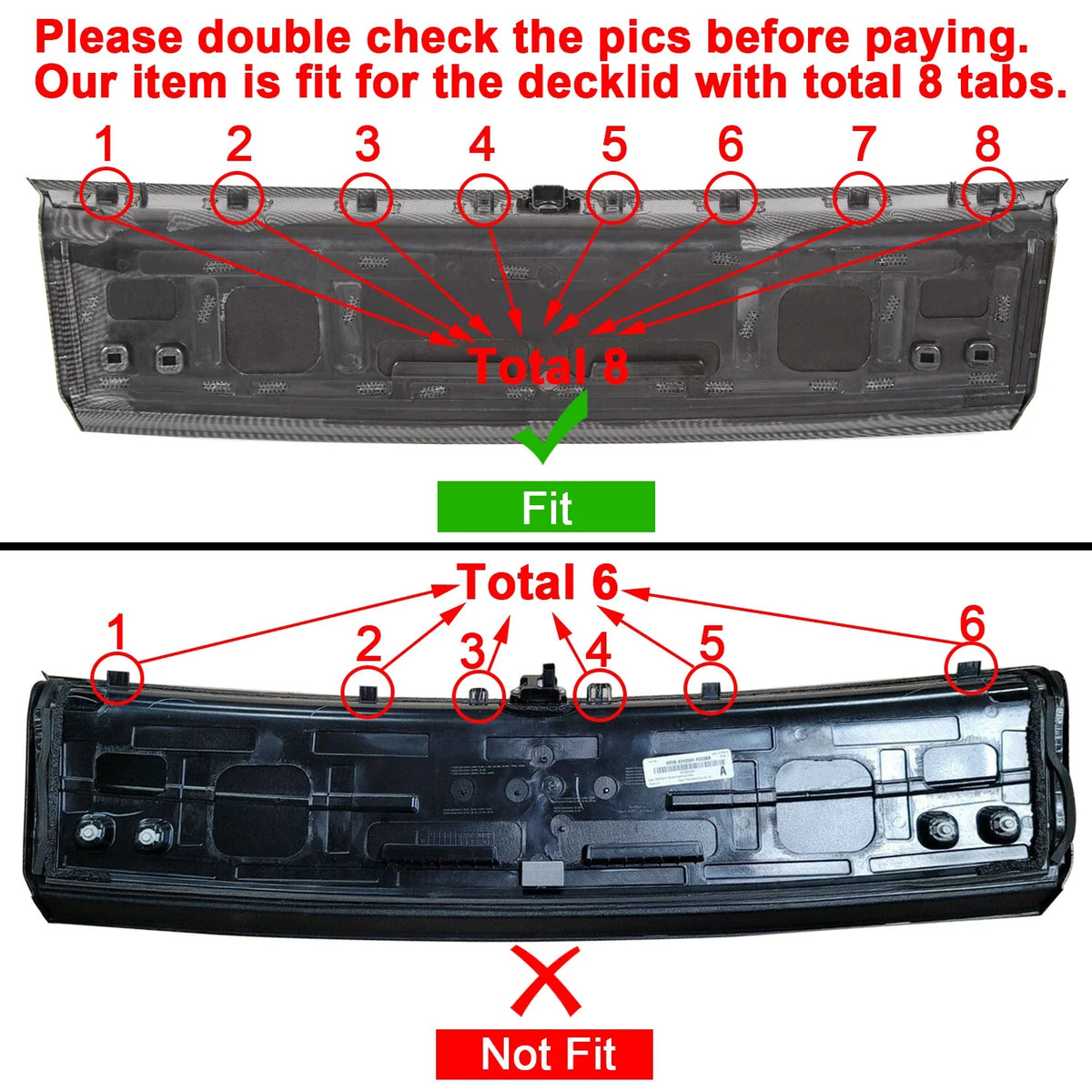 Carbon Fiber Look Trunk Panel for Ford Mustang (2015–2023)