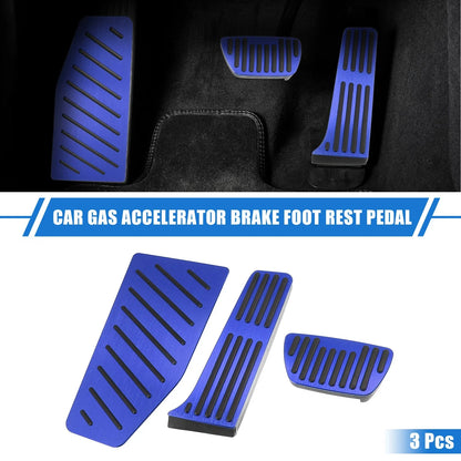 3pcs Gas Accelerator Brake Foot Rest Pedal for Toyota RAV4 (2019–2021) Blue