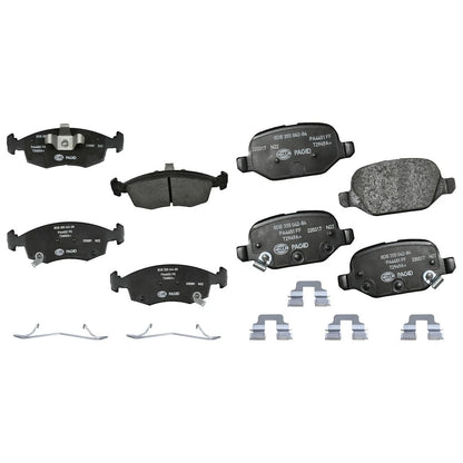 Set of 4 Hella Brake Pad Sets for Fiat 500 (2012–2019)
