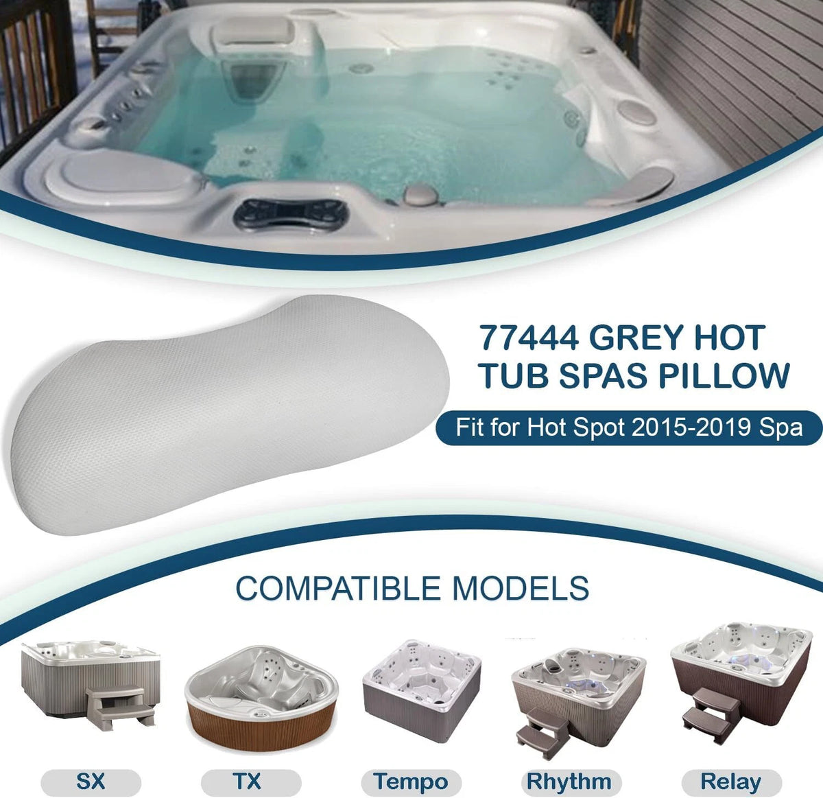 Grey Pillow Replacement for Hot Spring/Hot Spot Watkins Hot Tub