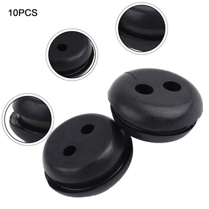 5pcs 2-Hole Rubber Fuel Gas Tank Line Grommet for Lawn Mower (Home Use)