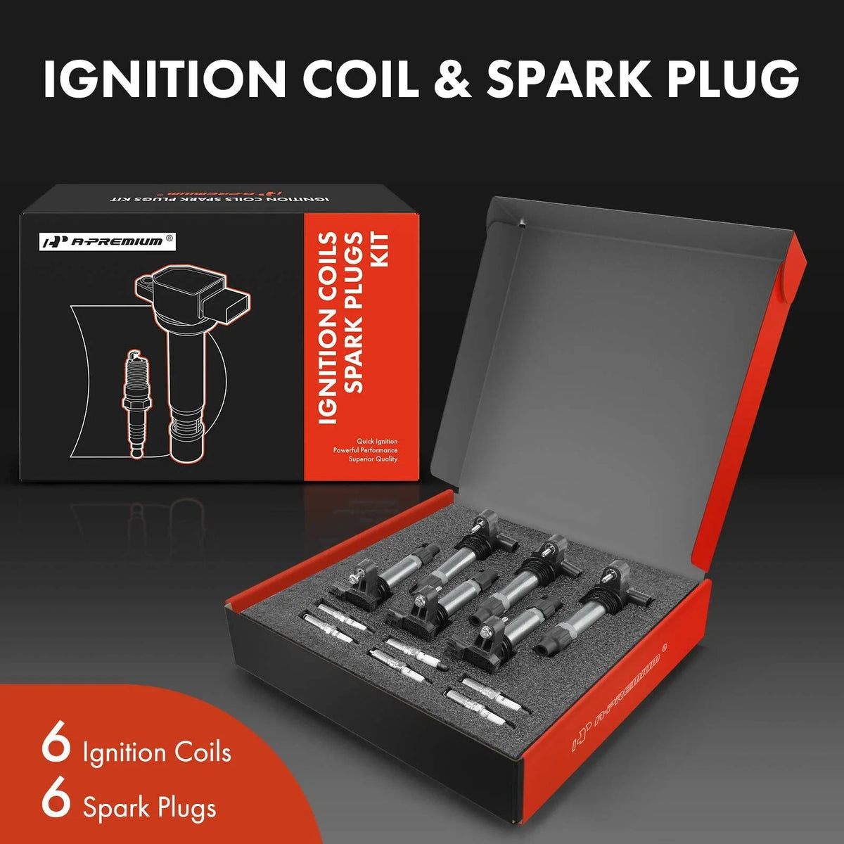 Set of 6 Ignition Coils & Iridium Spark Plugs for Chevy Equinox Malibu