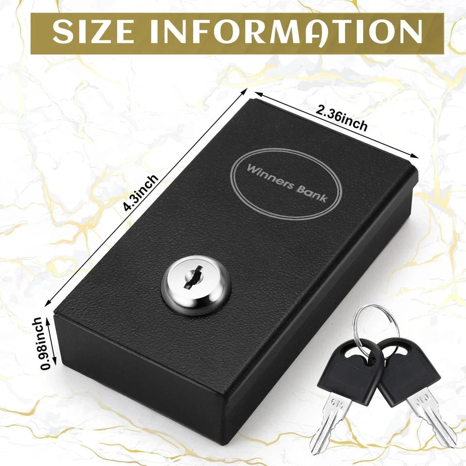 Metal Box for Gamblers Pocket Sized Winner Bank Casino Cash Box