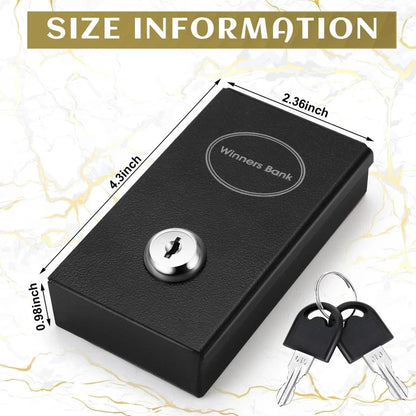 Metal Box for Gamblers Pocket Sized Winner Bank Casino Cash Box