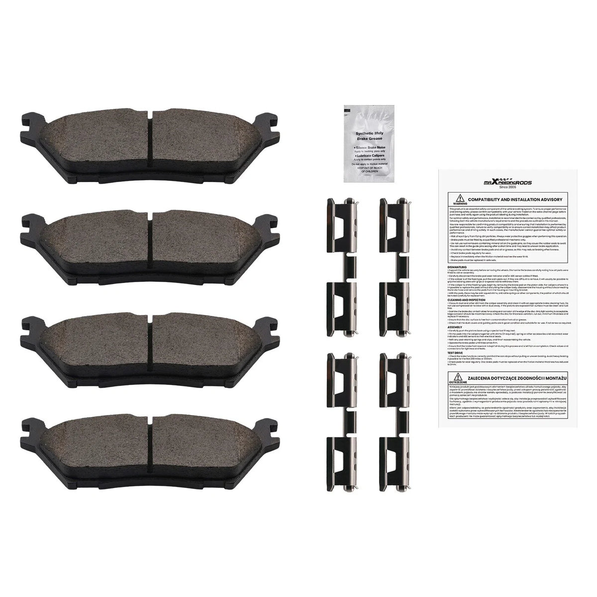 Rear Ceramic Brake Pads Kit for Ford F-150 (2015–2020) Lincoln Navigator (2018–2022)
