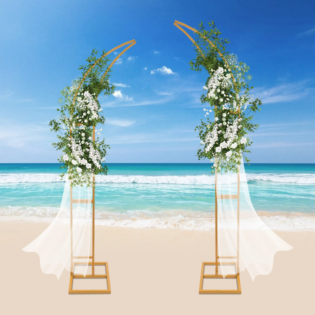 2Pcs Metal Wedding Arch Backdrop Flower Stand Balloon Stand
