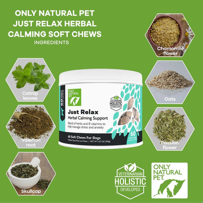 Just Relax Herbal Calming Soft Chews for Dogs (60 Chews)