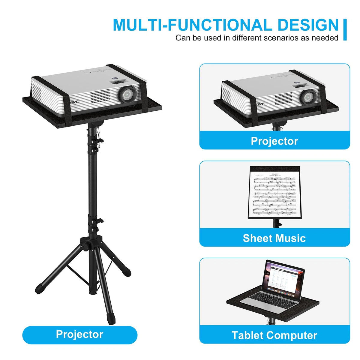 Adjustable Projector Stand Tripod for Laptop (23"-46")