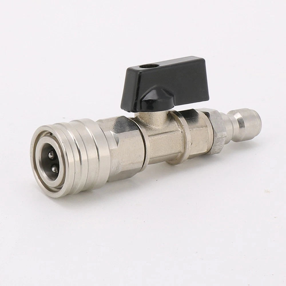 High Pressure Washer Ball Valve Quick Connector Control Switch 3/8" 1/4"