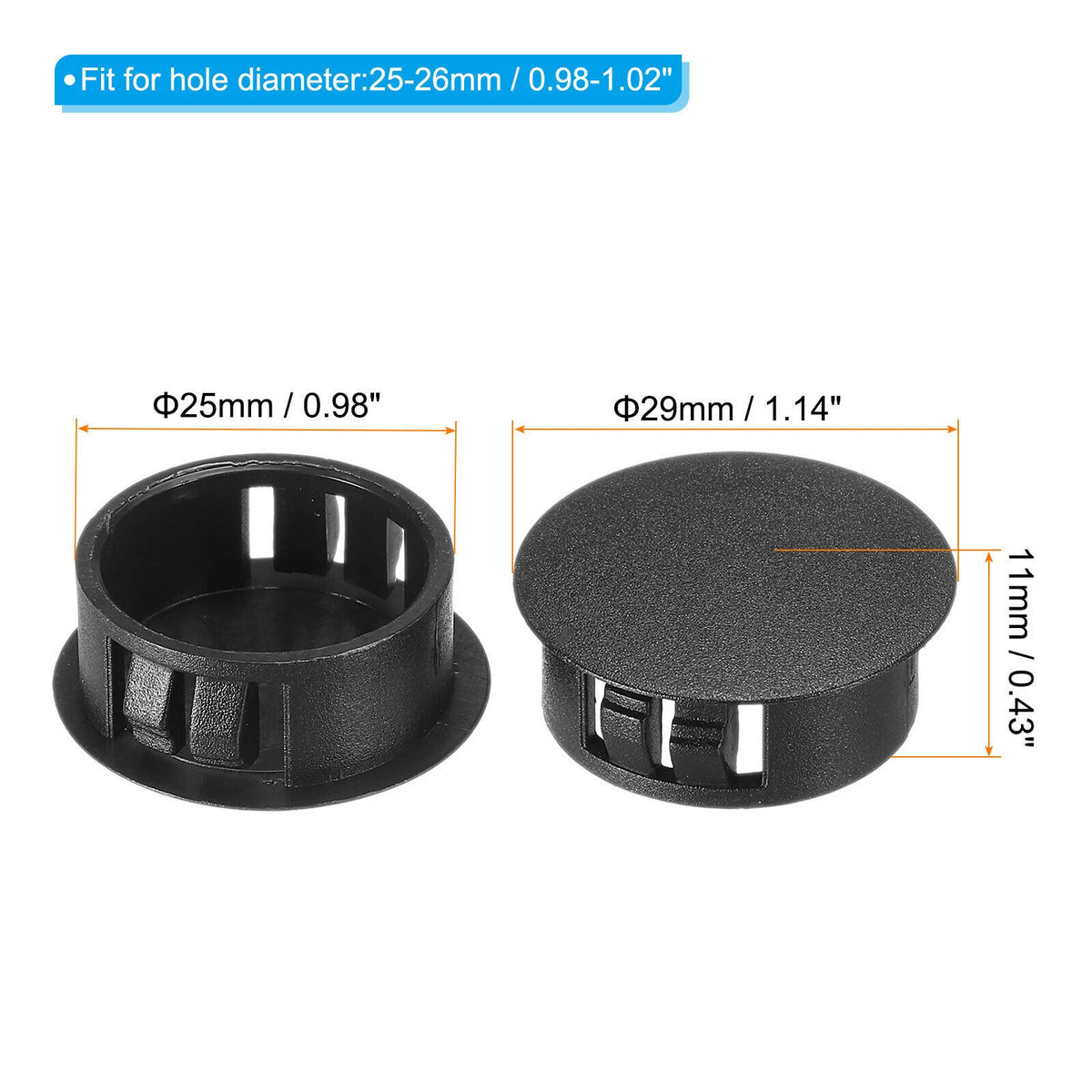 30/60/90/150pcs 1" Plastic Hole Plugs for Various Applications
