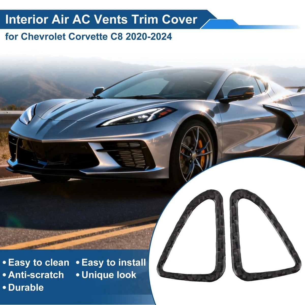 Air Condition Outlet Vent Trim Cover Frame for Chevrolet Corvette C8 (2020–2024)
