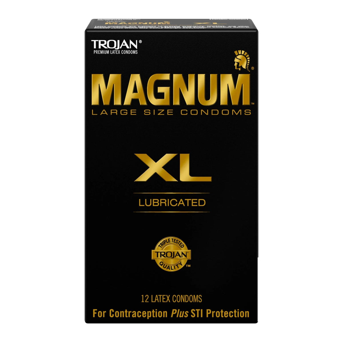 12X Magnum Lubricated Condoms for XL Size (Pack of 12)