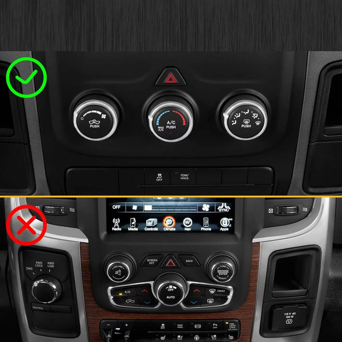 Temperature Control AC Heat Defrost for Dodge RAM 1500 2500 (2013–2018)