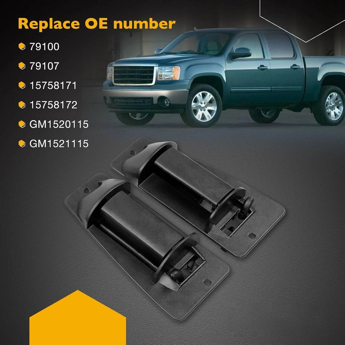 Pair Rear Outside Door Handle for Chevy Silverado GMC Sierra (1999–2007)
