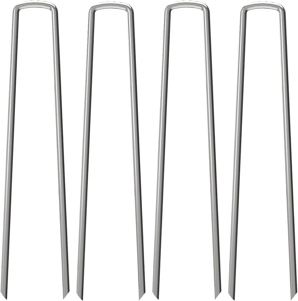 100 Pack 12-Inch Galvanized Garden Stakes for Weed Barrier & Fencing Support