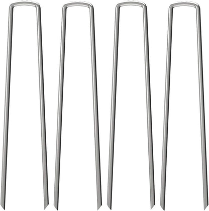100 Pack 12-Inch Galvanized Garden Stakes for Weed Barrier & Fencing Support