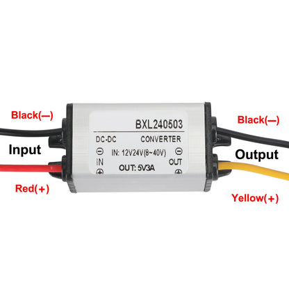 Waterproof 12V/24V to 5V Step Down Converter Module Power Supply I015-A075