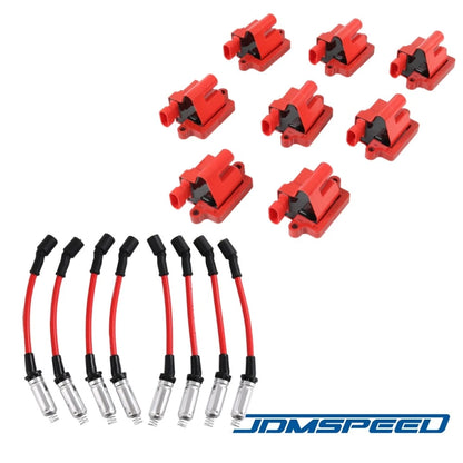 8X Ignition Coil & Spark Plug Wire for Chevy Silverado GMC Sierra 1500 (2007–2013) D581 UF271 12556893 12558693