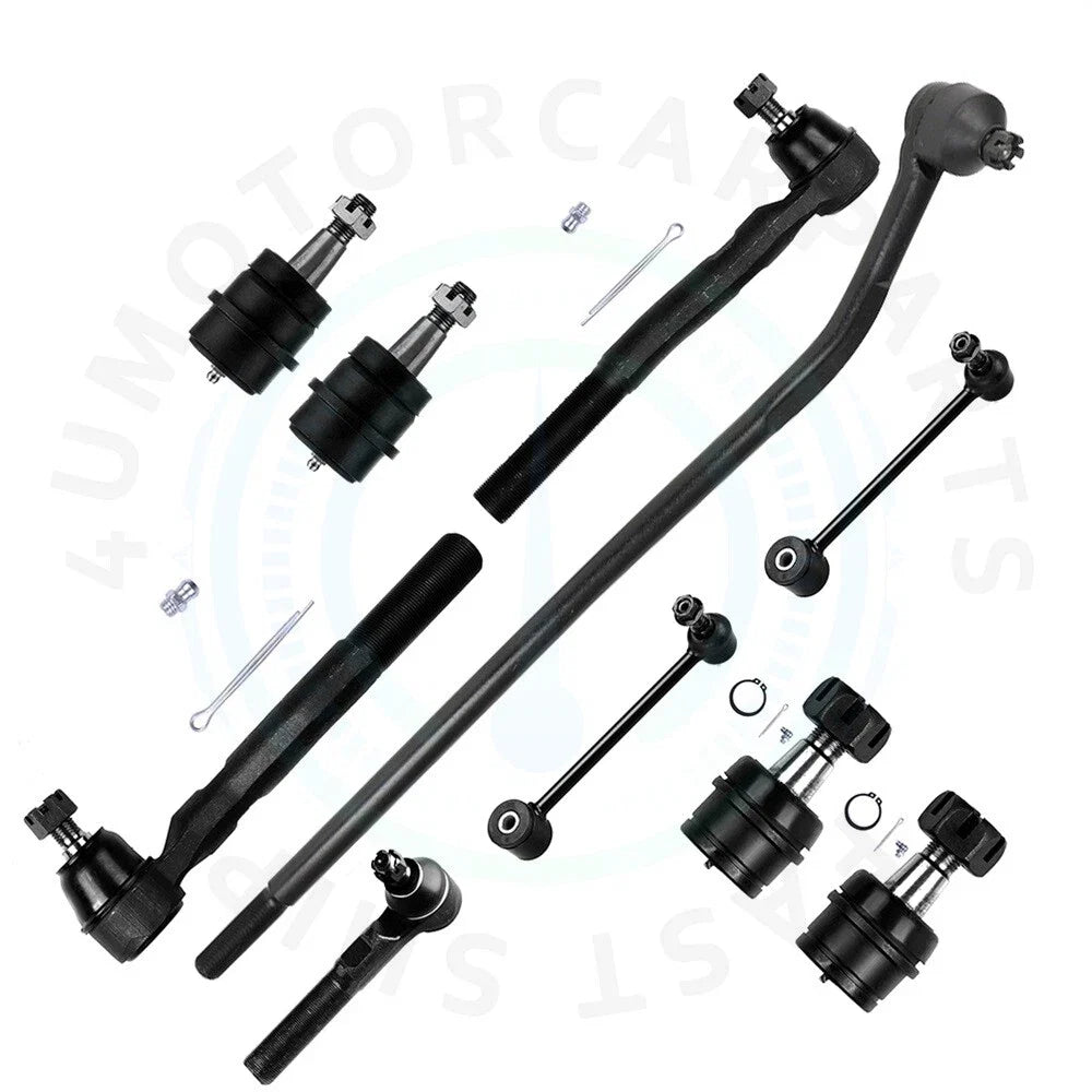 Set of 10 Front Lower Ball Joints & Tie Rods for Jeep Wrangler (2007–2016)
