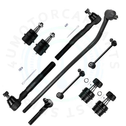 Set of 10 Front Lower Ball Joints & Tie Rods for Jeep Wrangler (2007–2016)