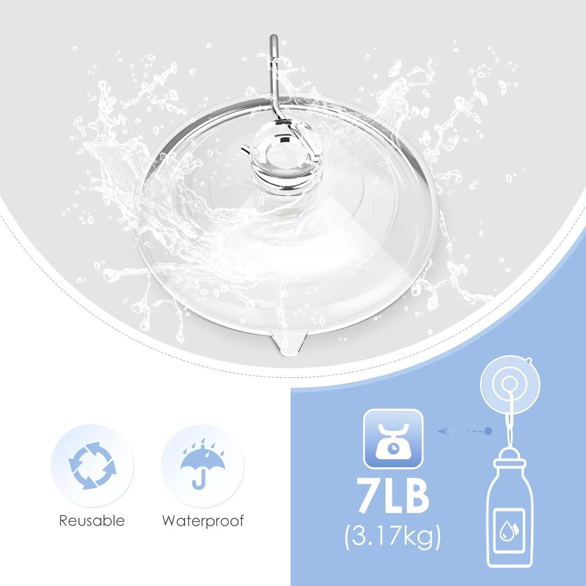 2X Suction Cup Hooks for Universal Use (2.5 Inches, Clear)
