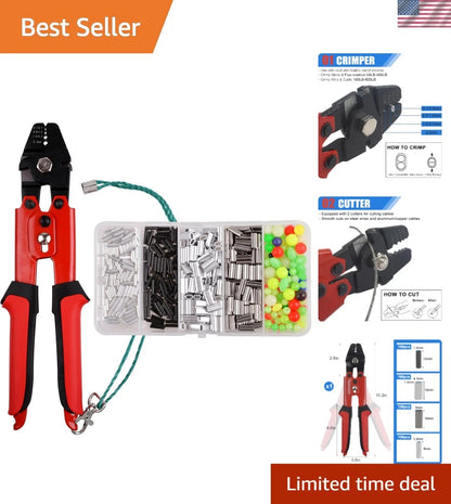 Set of 4 Fishing Crimp Pliers with 400 Crimp Sleeves