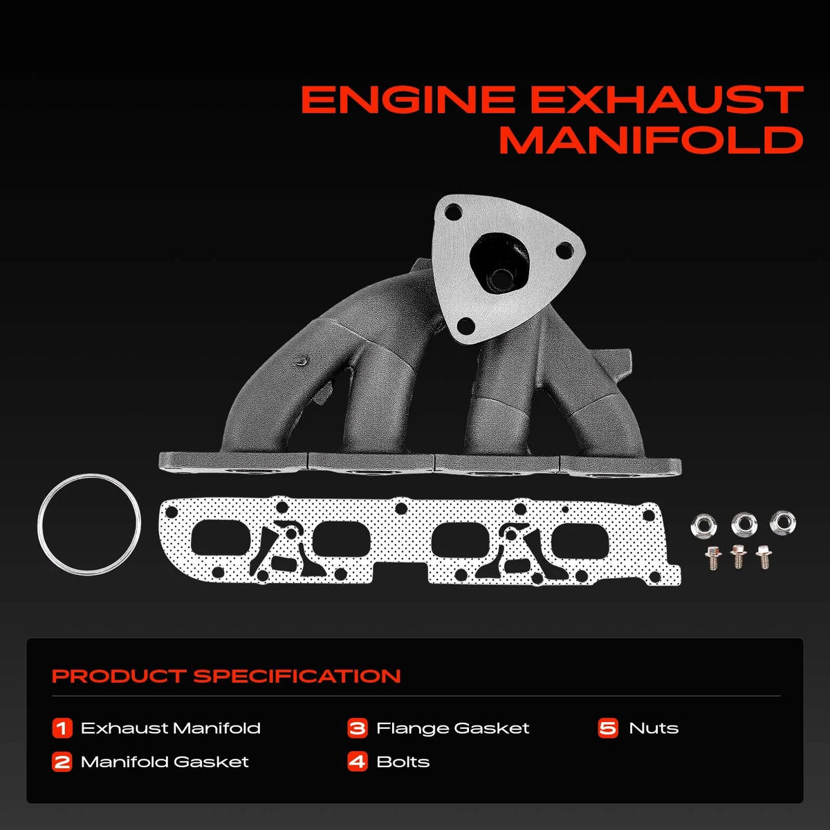 Exhaust Manifold with Gasket for Chevrolet Equinox GMC Terrain (2010–2012) 12609823, 674-940