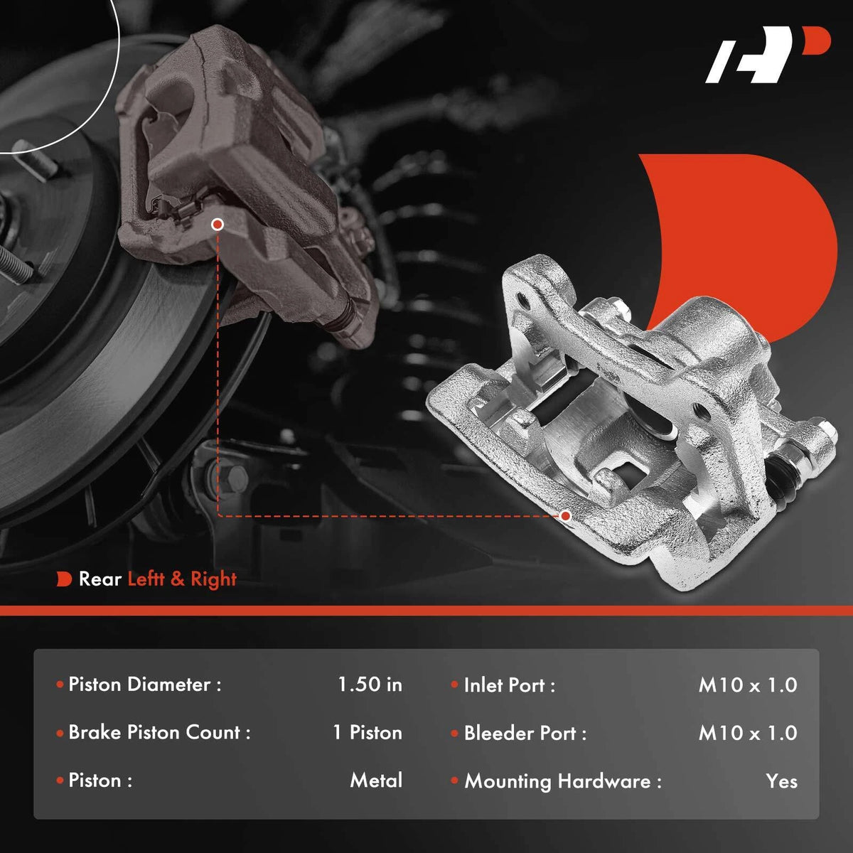 2X Rear Brake Calipers with Bracket for Kia Optima (2012–2017) 583102TA60, 583112TA60