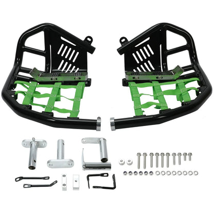 Nerf Bars Pro Peg Heel Guard for Kawasaki KFX450R (2008–2015) Black Green