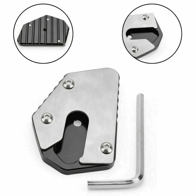 CNC Kickstand Side Stand Plate Extension Pad for Suzuki DL650 V-Strom (2004–2023) KSP-107-Black