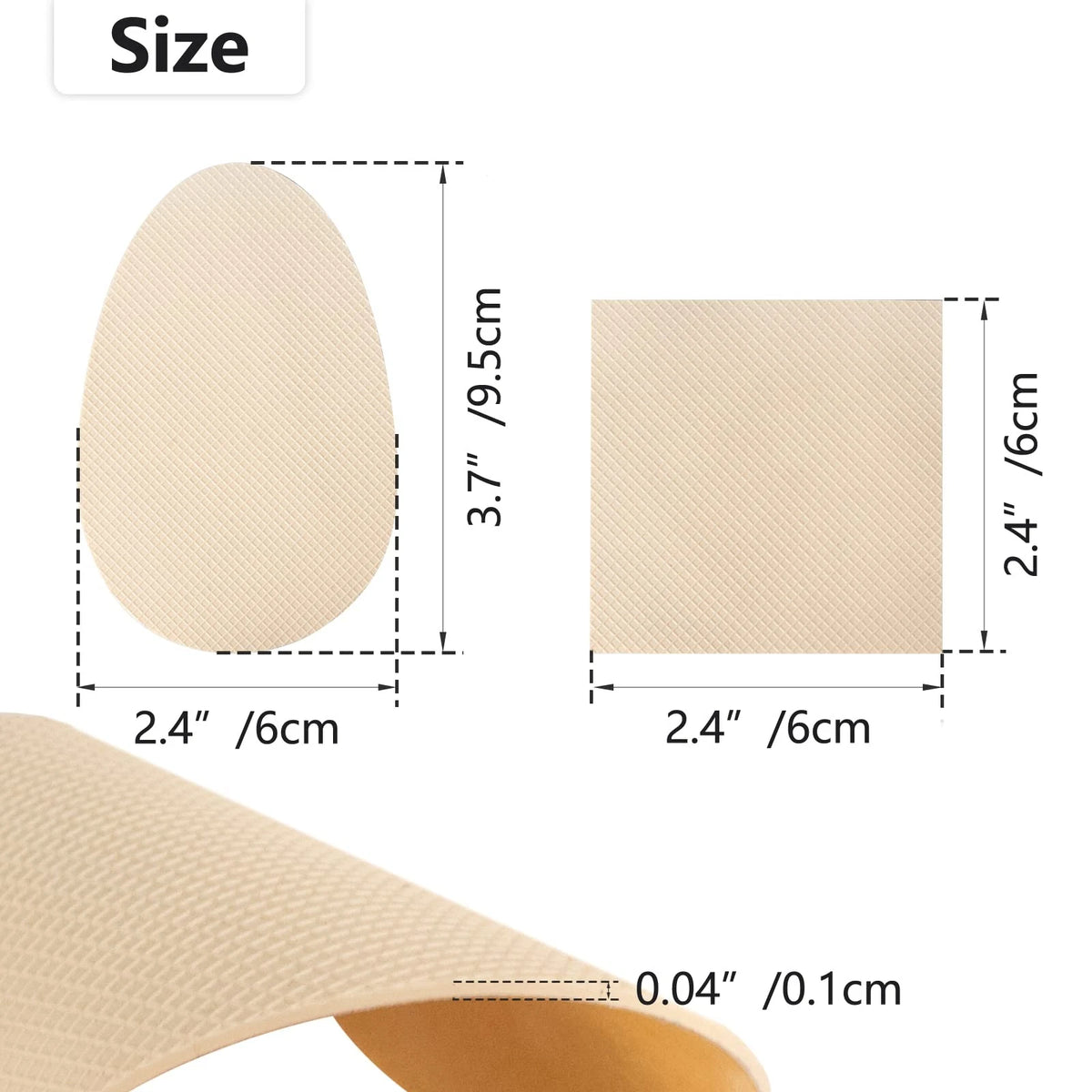 Set of 24 Non-Slip Mats for Universal Use (9x6cm & 6x6cm)