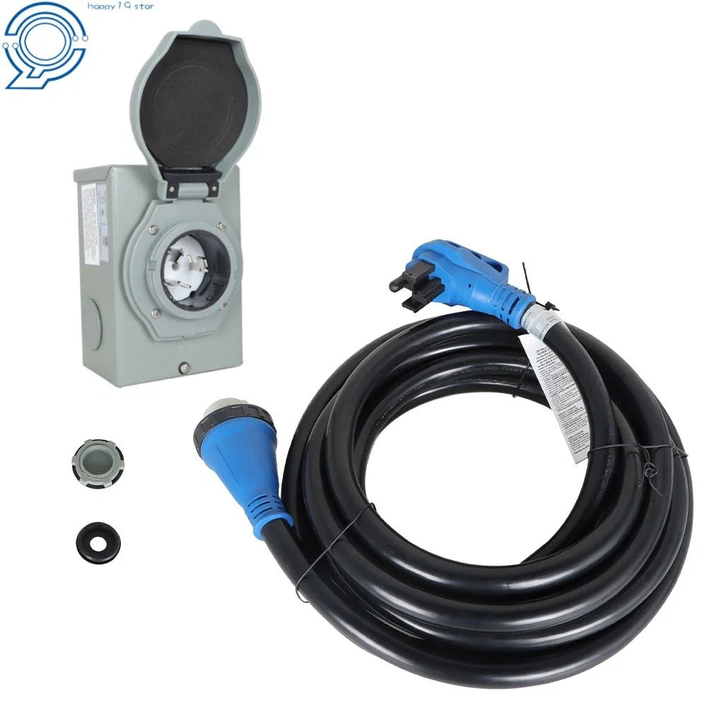 50 Amp Generator Cord & Power Inlet Box for NEMA 14-50P/SS2-50R