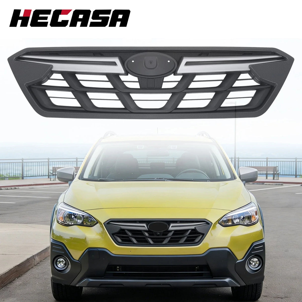 Front Bumper Grille Grill Chrome Trim for Subaru Crosstrek (2021–2023)