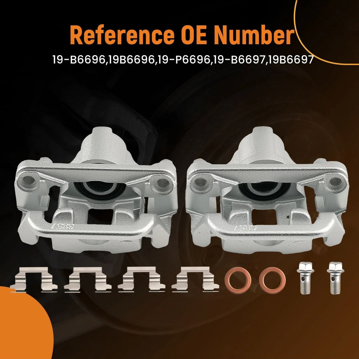 Rear Brake Caliper Pair for Nissan Leaf Rogue Sport (2011–2022) 19P6696 19P6697