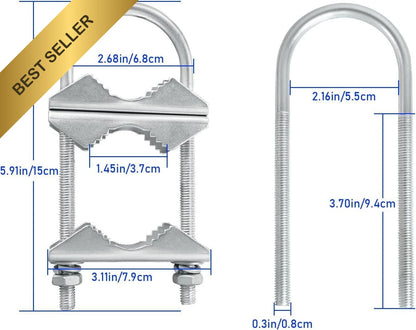 2X Heavy Duty Antenna Mast Clamp for Pole Mount Bracket Kit