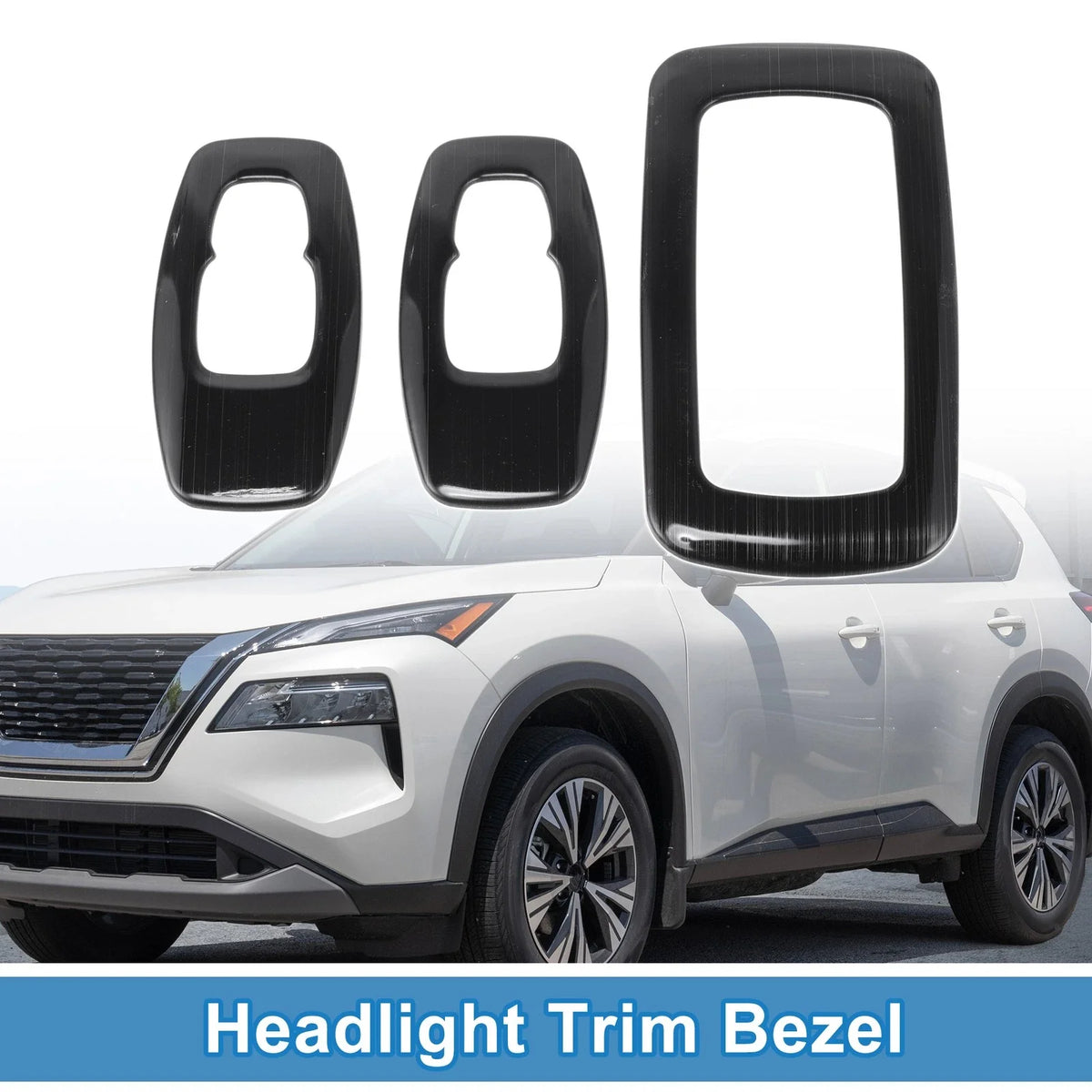 Set of 2 Headlight Trim Bezels for Nissan Rogue (2021–2024)