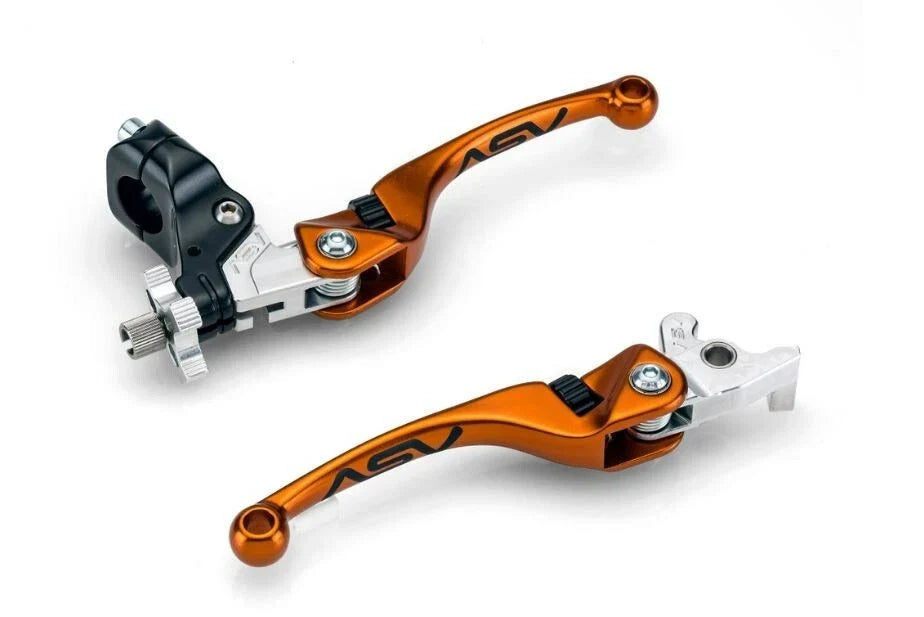 2X Front Brake Clutch Perch Levers for Yamaha Raptor 700 (2007–Present) - Orange