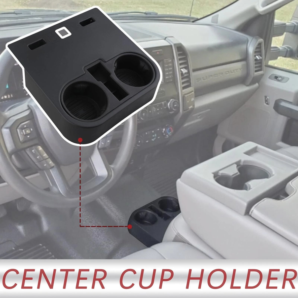 Center Console Cup Holder Insert for Ford (2015–2020)