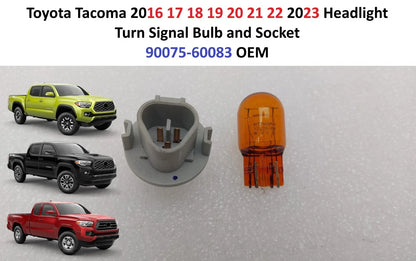 Set of 2 Headlight Turn Signal Bulb Sockets for Toyota Tacoma (2016–2023) 90075-60083