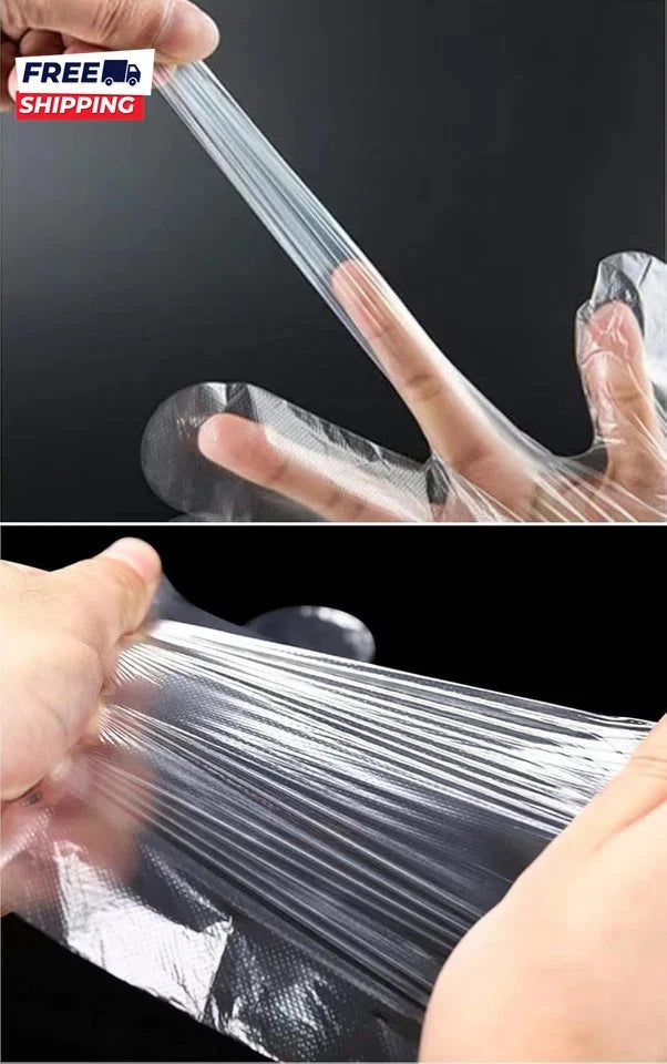 500 Count Disposable Poly Plastic Gloves for Cooking, Food Prep