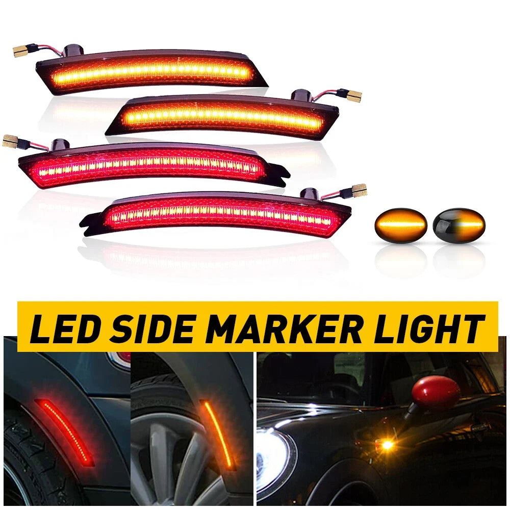 Set of 2 Front Rear LED Side Marker Lights for MINI Cooper R55 R56 R57 R58 R59