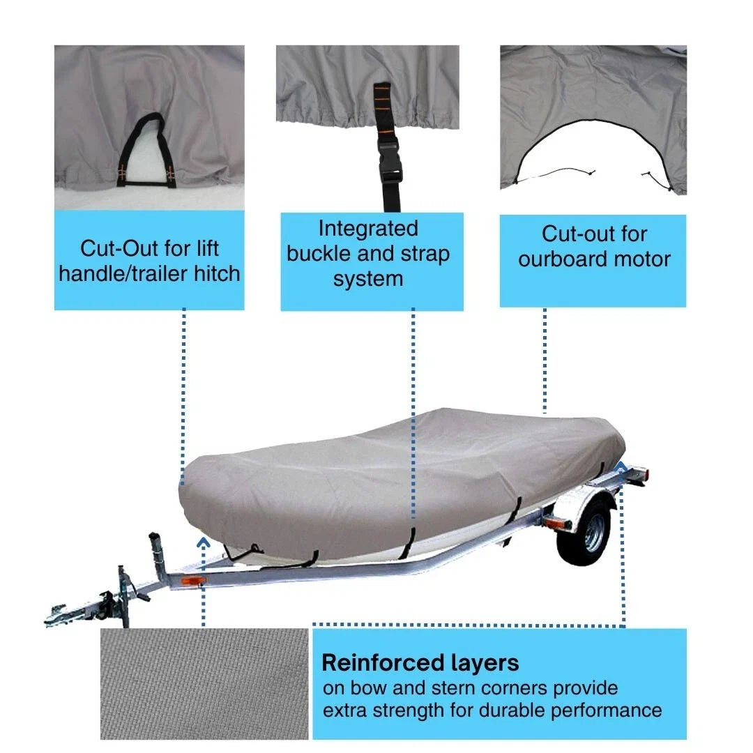 Rigid Inflatable Boat Cover for 9'-10' RIB (Fits Heavy Duty Trailerable)