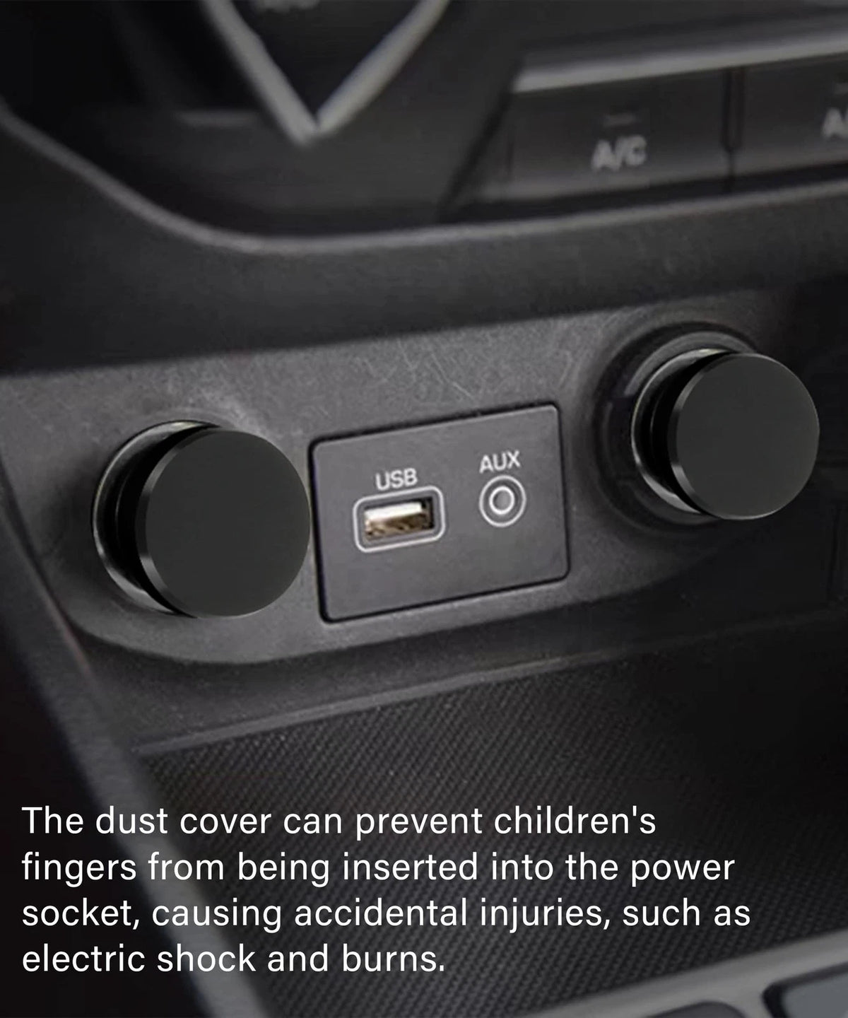 Cigarette Lighter Plug Cover for Universal Fit (Aluminum Black)