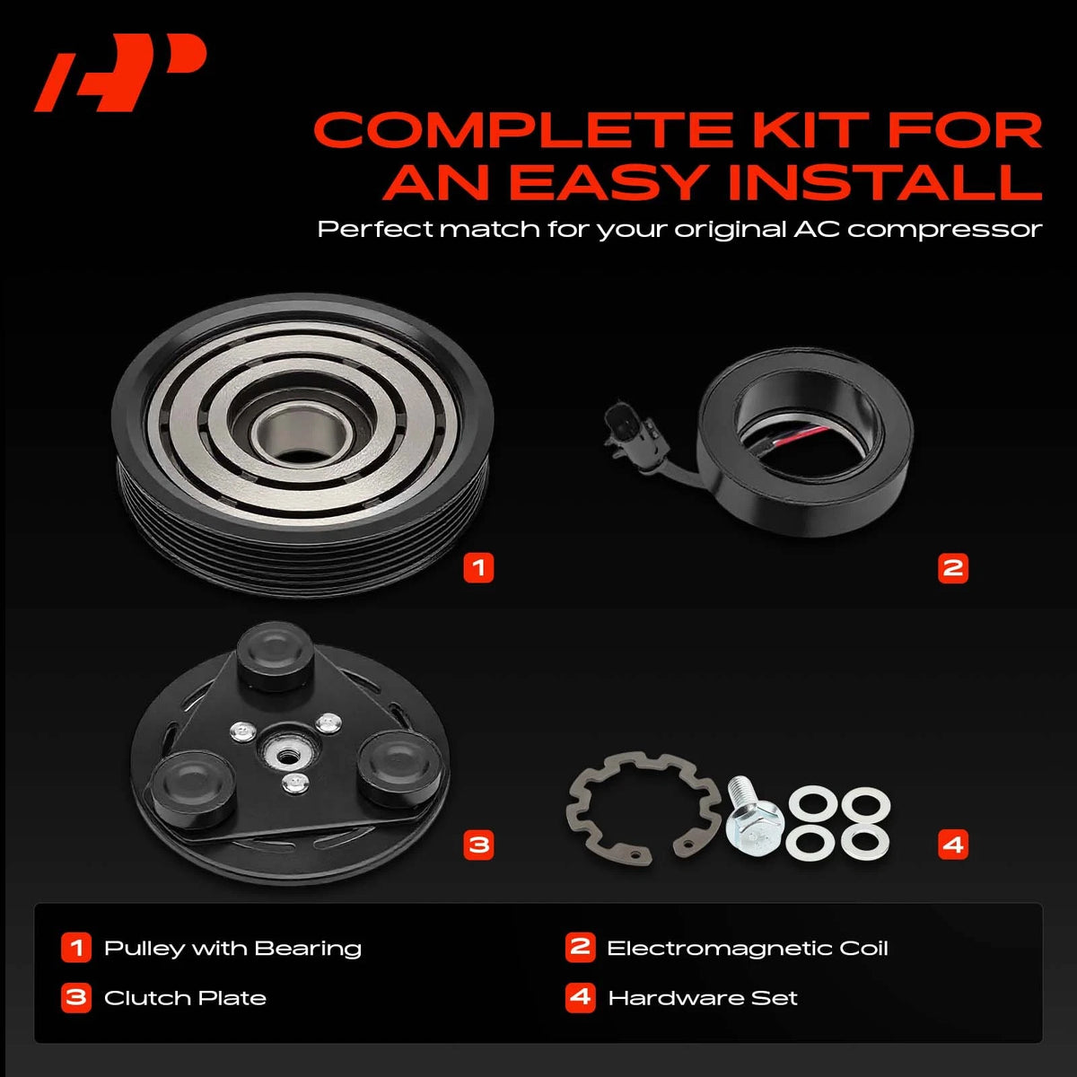 A/C Compressor Clutch Kit for Jeep Liberty (2006–2008) Dodge Nitro (2007–2008)