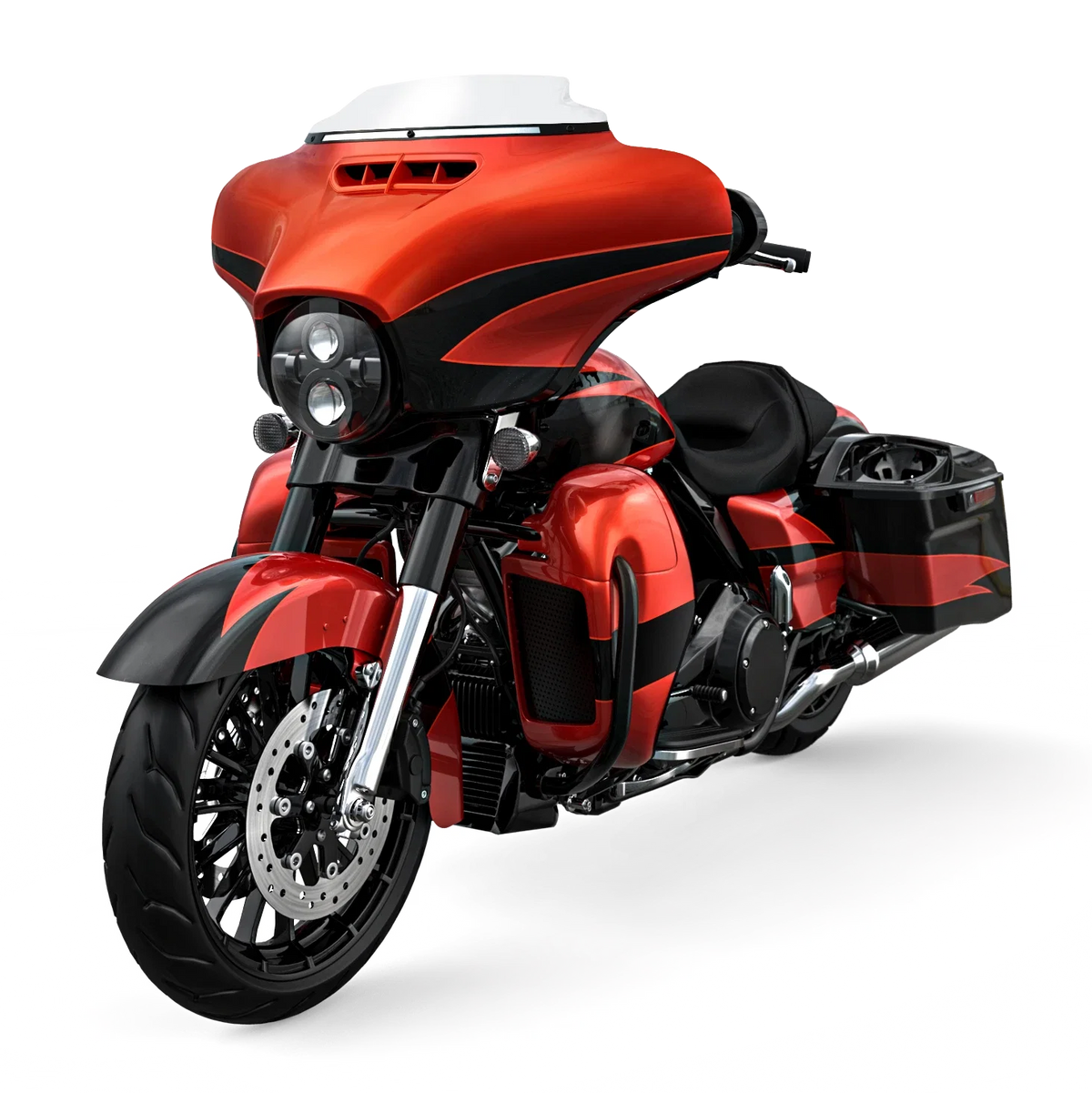 Rear Fender for CVO Street Glide (2009–2024) Sunburst Orange Starfire Black