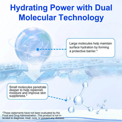 Hyaluronic Acid Powder for Face (Pack of 1) - Dual Molecular Weight 3.52 Fl Oz